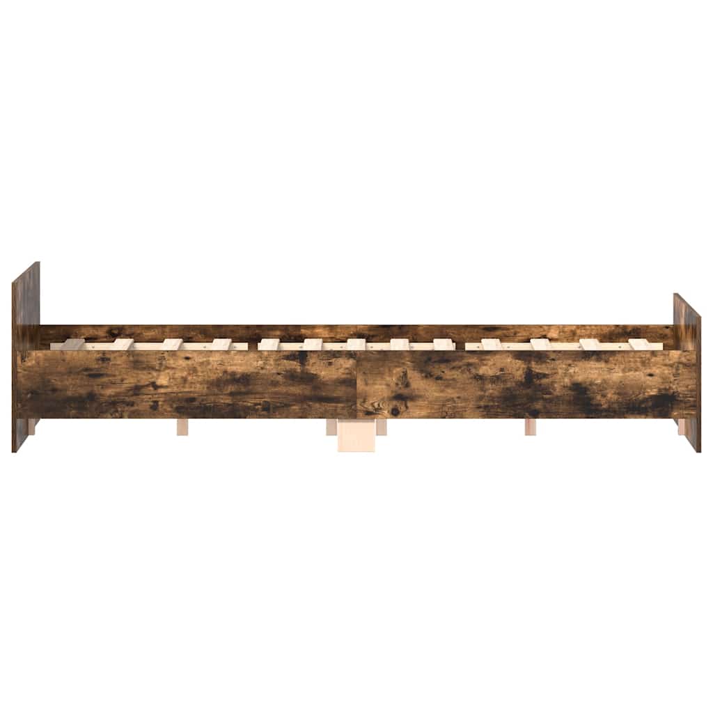 Bed Frame without Mattress Smoked Oak 120x190 cm Small Double
