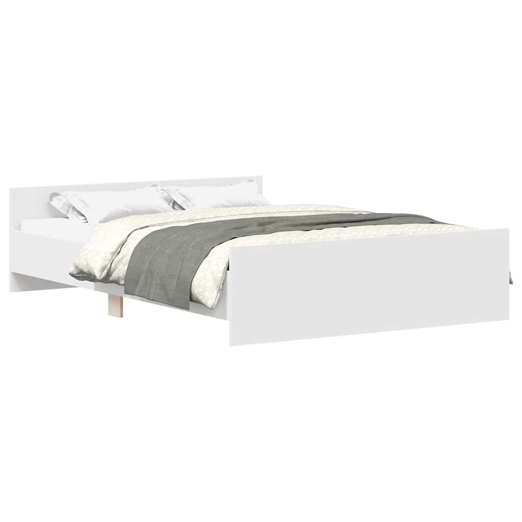 Bed Frame without Mattress White 140x190 cm