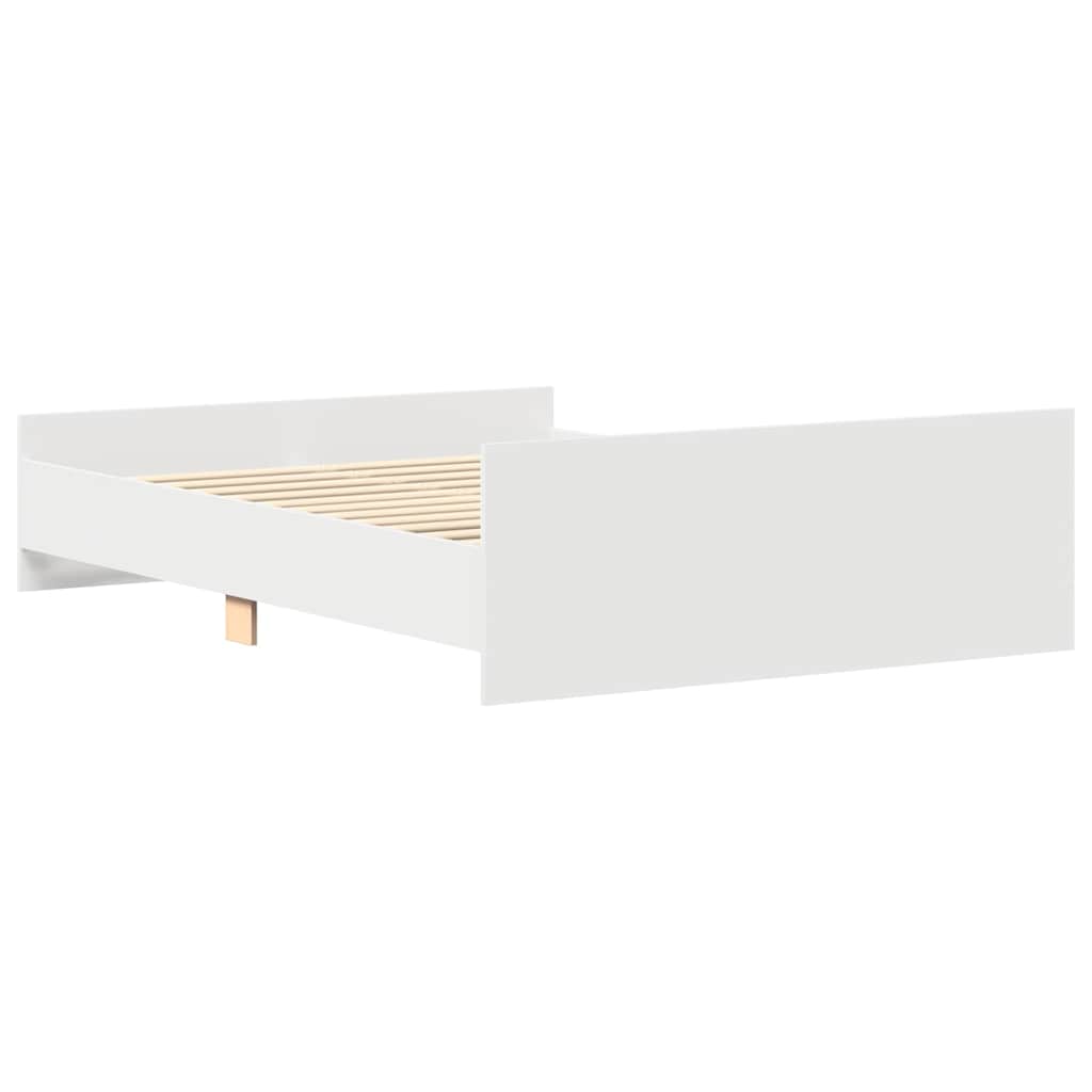 Bed Frame without Mattress White 140x190 cm