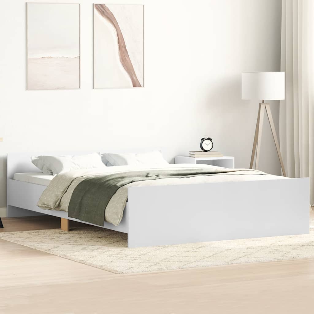 Bed Frame without Mattress White 140x190 cm
