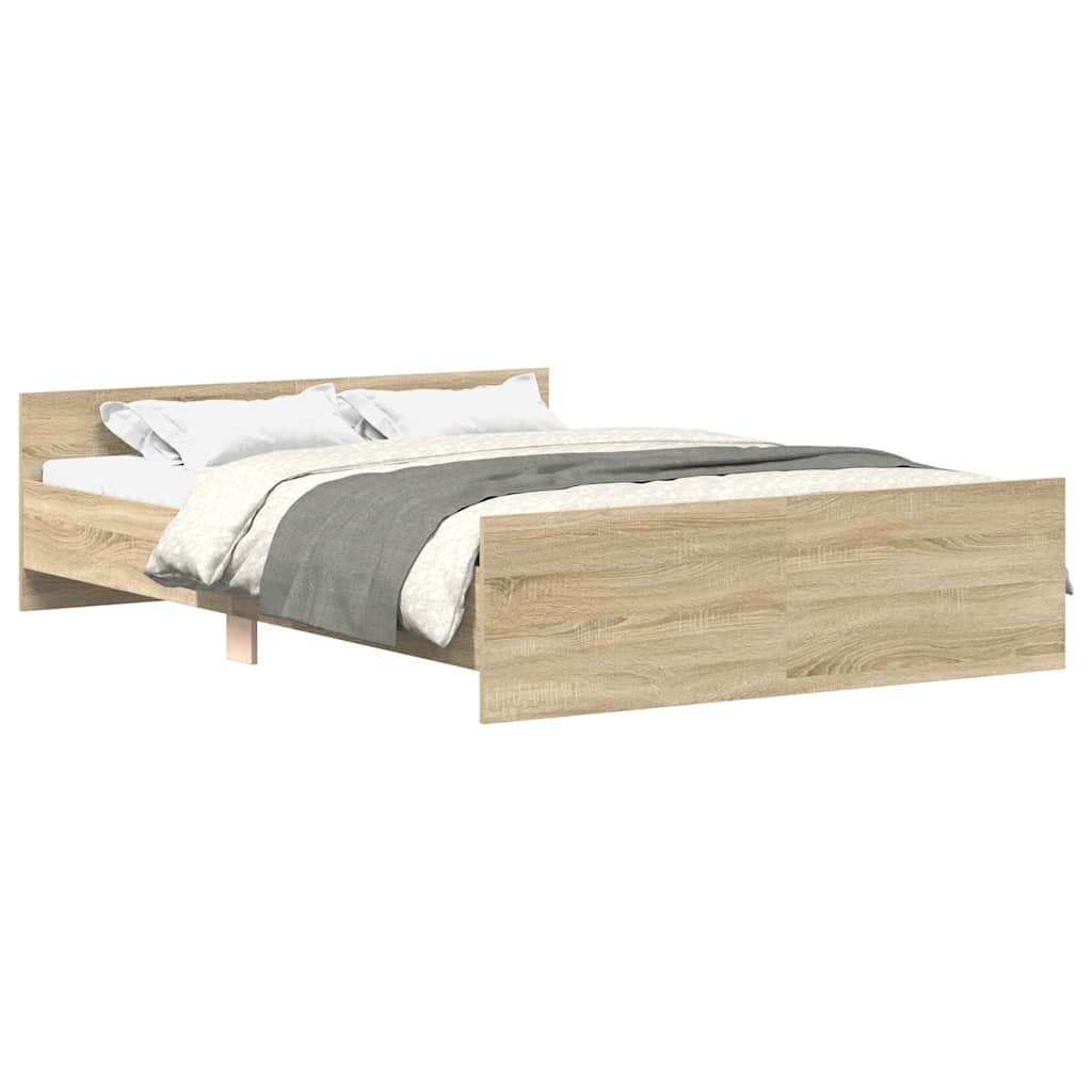 Bed Frame without Mattress Sonoma Oak 140x190 cm