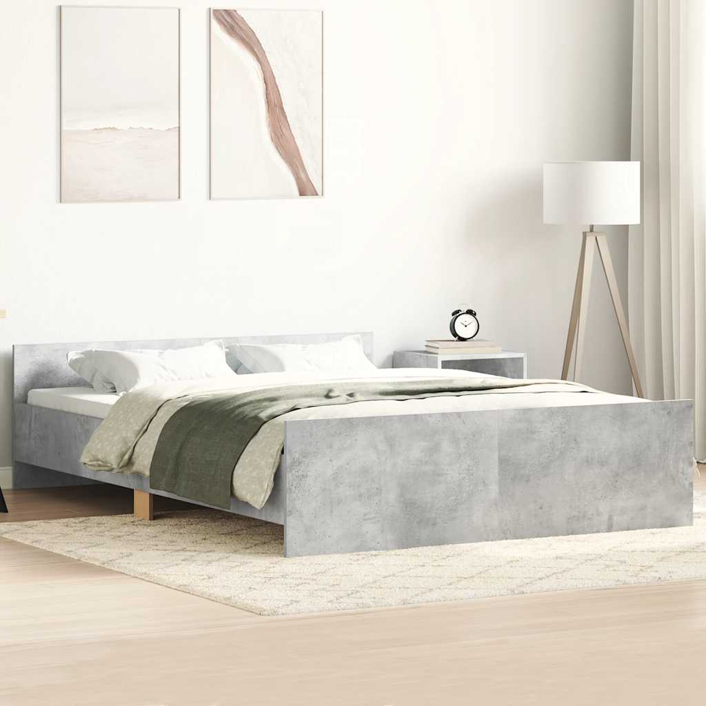 Bed Frame without Mattress Concrete Grey 140x190 cm