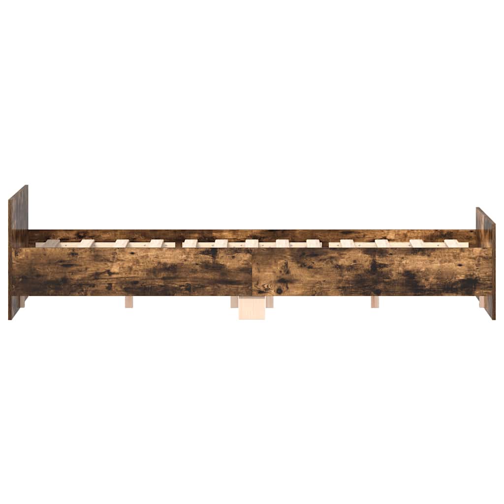 Bed Frame without Mattress Smoked Oak 140x190 cm
