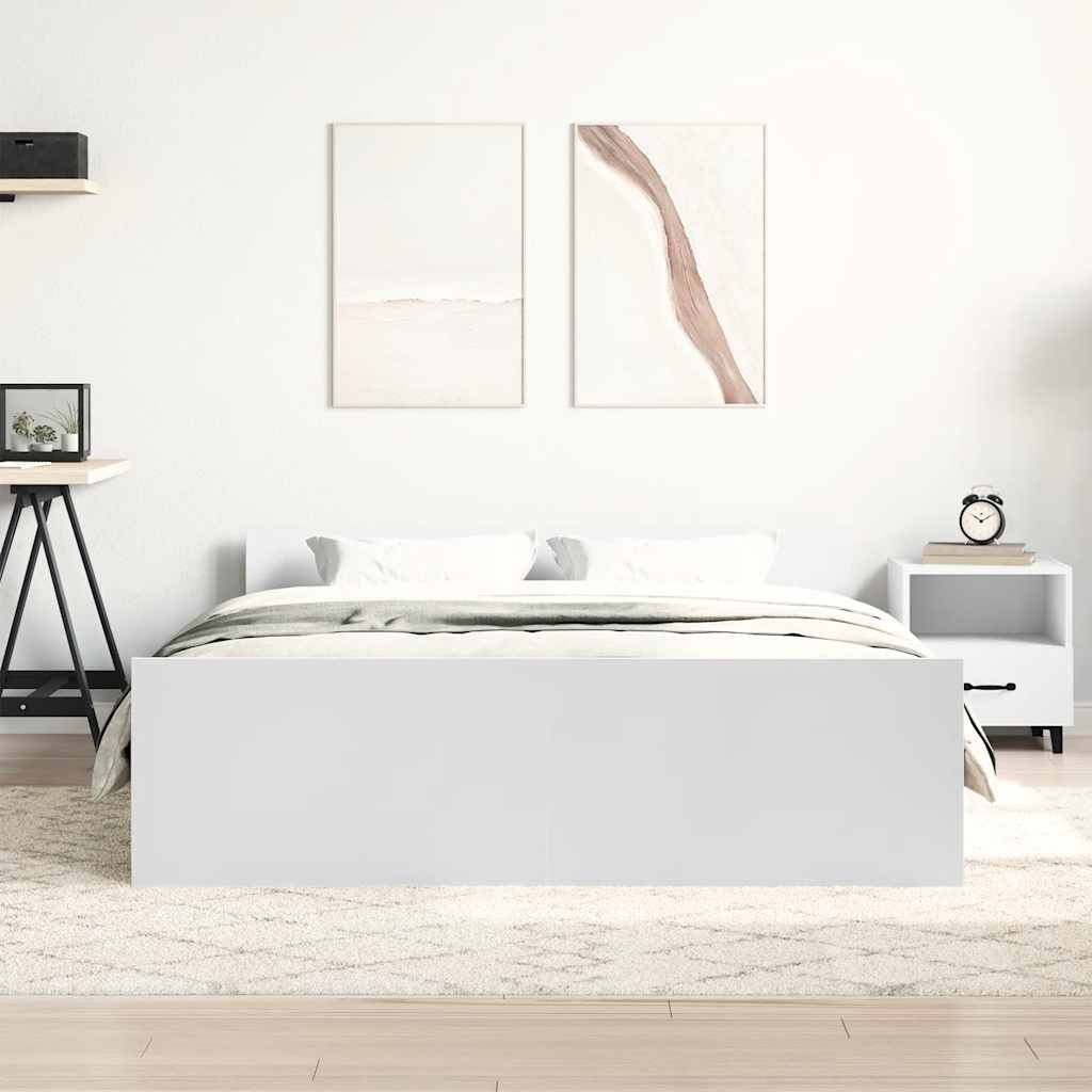 Bed Frame without Mattress White 135x190 cm Double