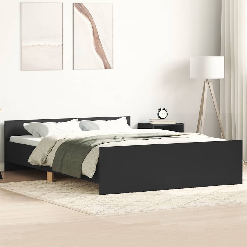 Bed Frame without Mattress Black 135x190 cm Double