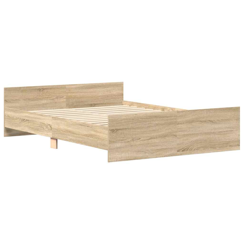 Bed Frame without Mattress Sonoma Oak 135x190 cm Double