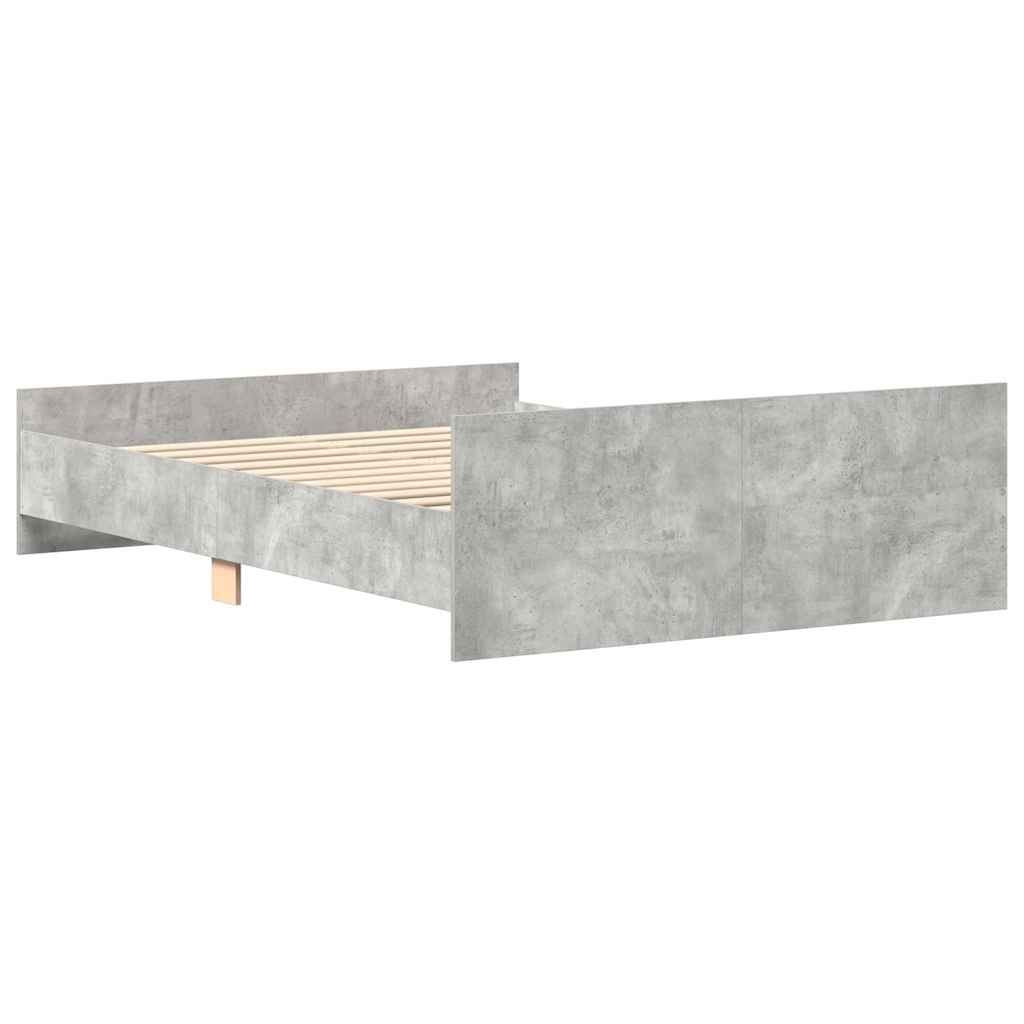 Bed Frame without Mattress Concrete Grey 135x190 cm Double