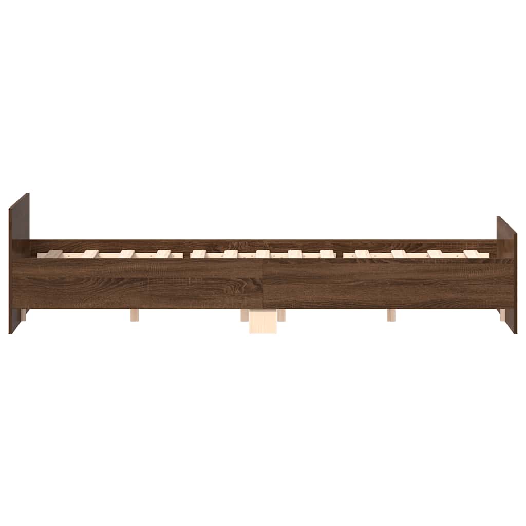 Bed Frame without Mattress Brown Oak 135x190 cm Double