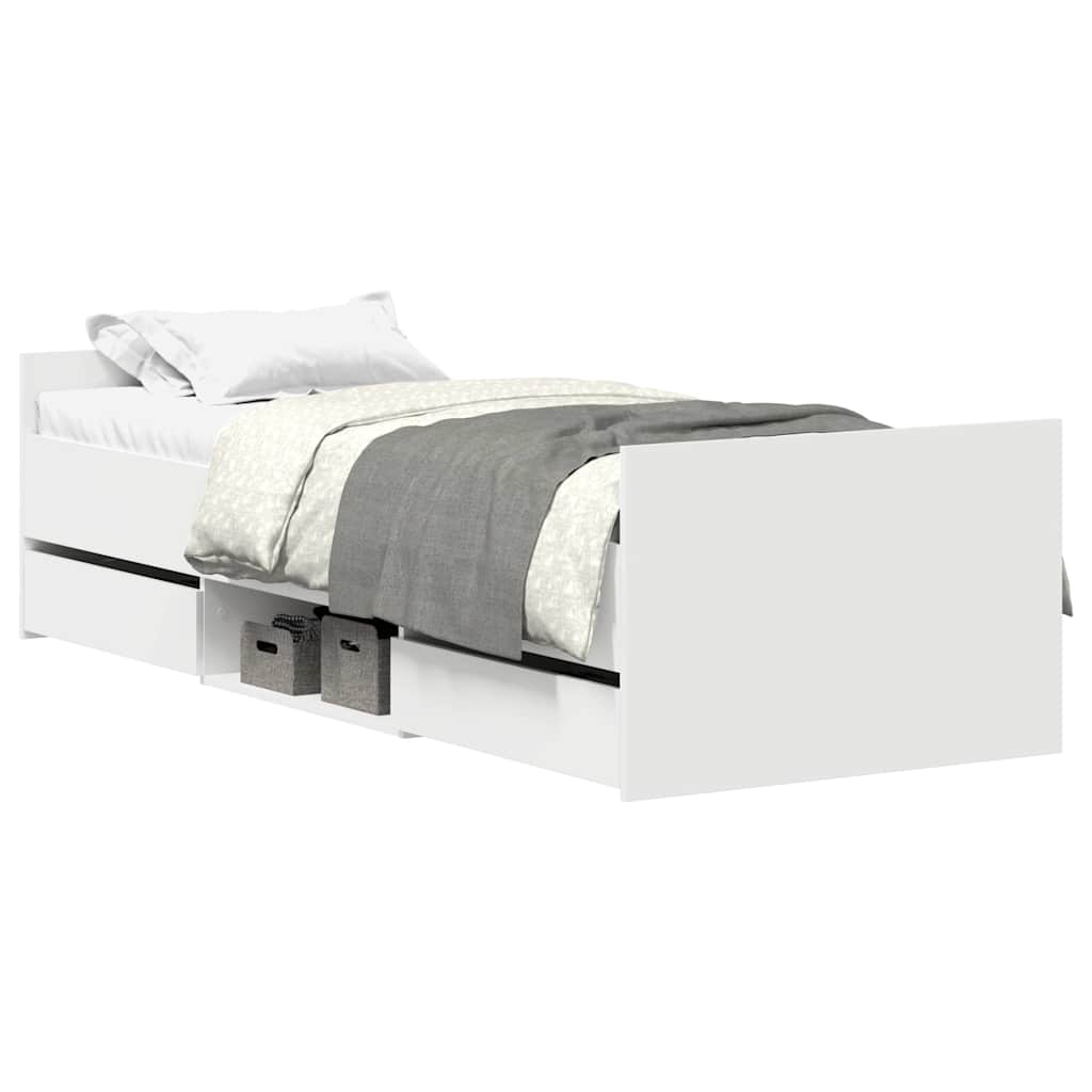 Bed Frame without Mattress White 100x200 cm