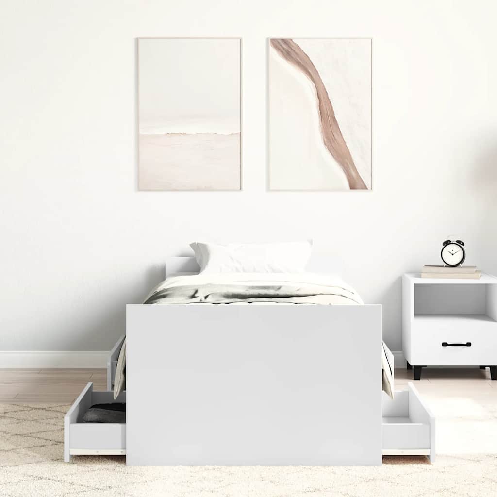 Bed Frame without Mattress White 100x200 cm