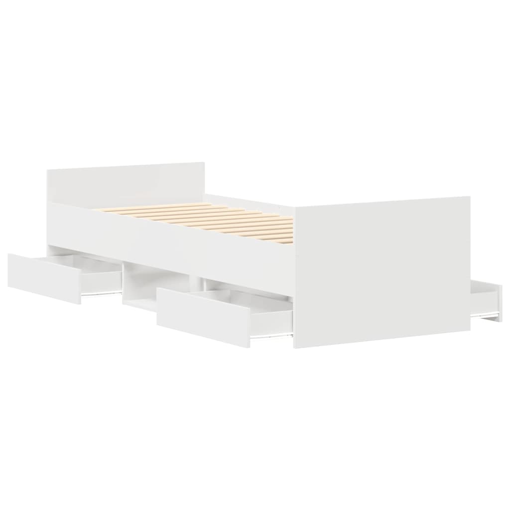 Bed Frame without Mattress White 100x200 cm