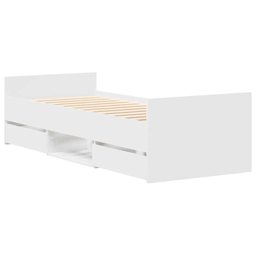 Bed Frame without Mattress White 100x200 cm