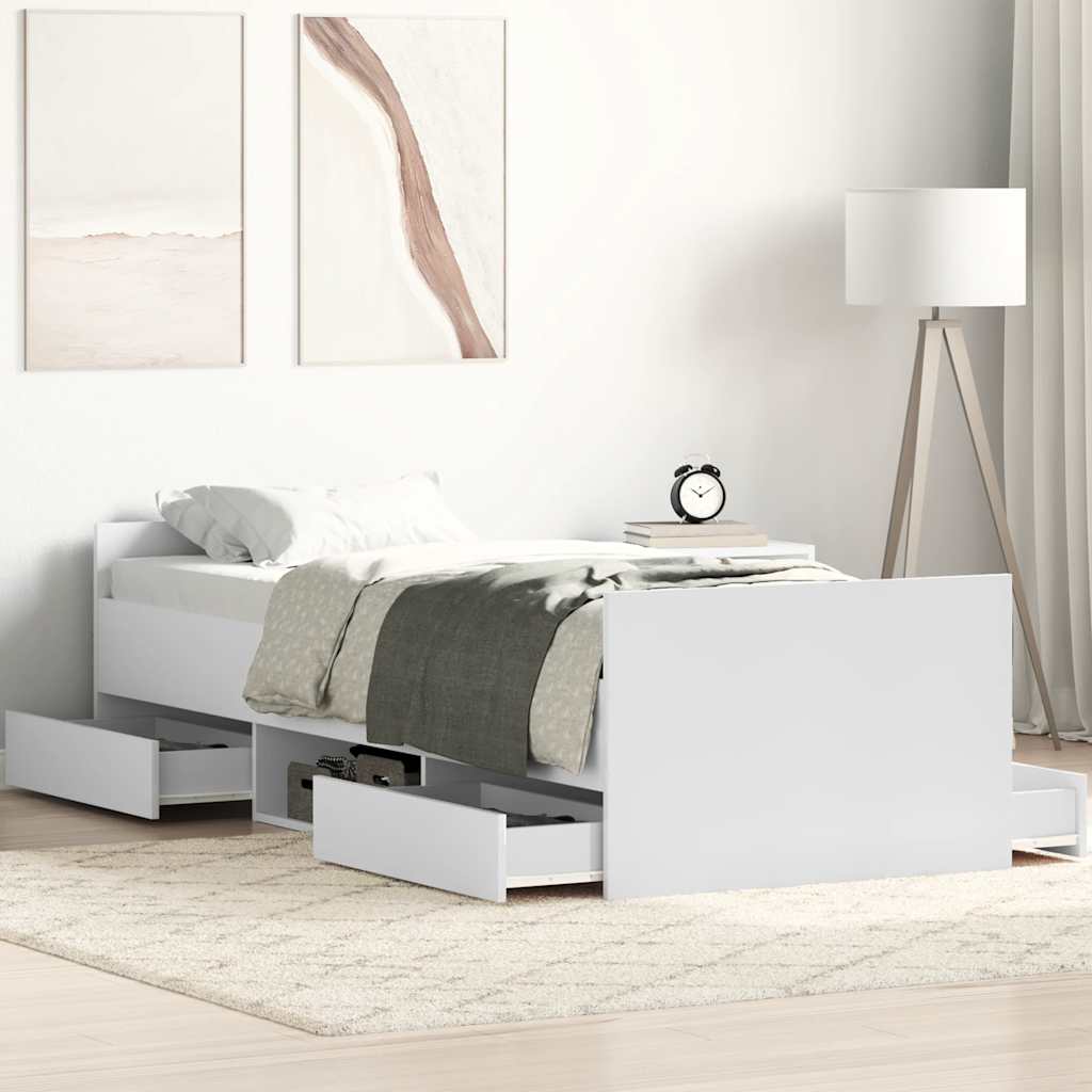 Bed Frame without Mattress White 100x200 cm
