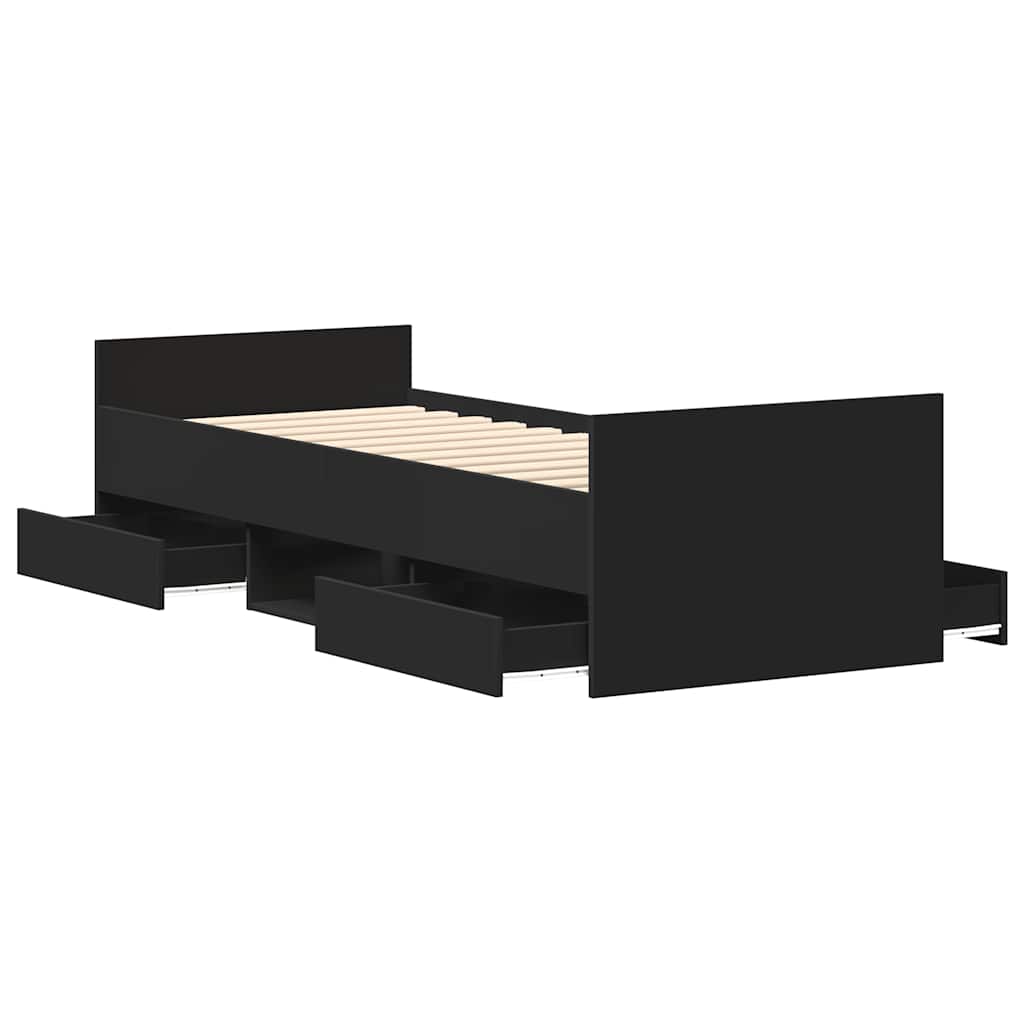 Bed Frame without Mattress Black 100x200 cm