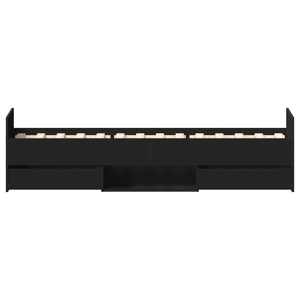 Bed Frame without Mattress Black 100x200 cm