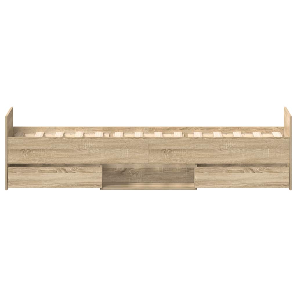 Bed Frame without Mattress Sonoma Oak 100x200 cm