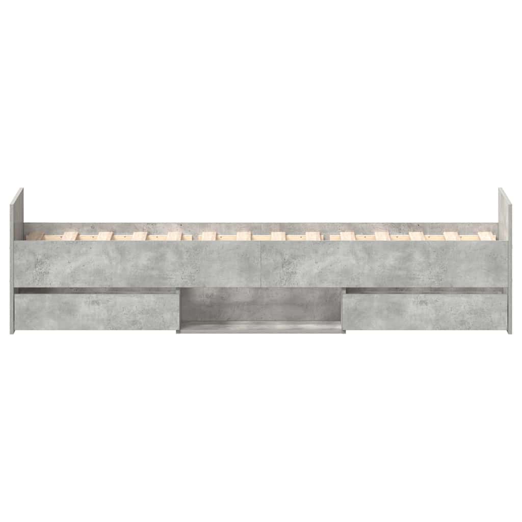 Bed Frame without Mattress Concrete Grey 100x200 cm