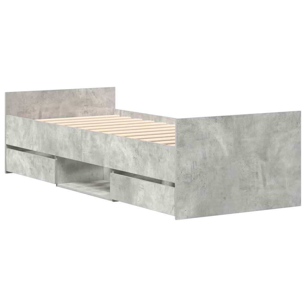 Bed Frame without Mattress Concrete Grey 100x200 cm