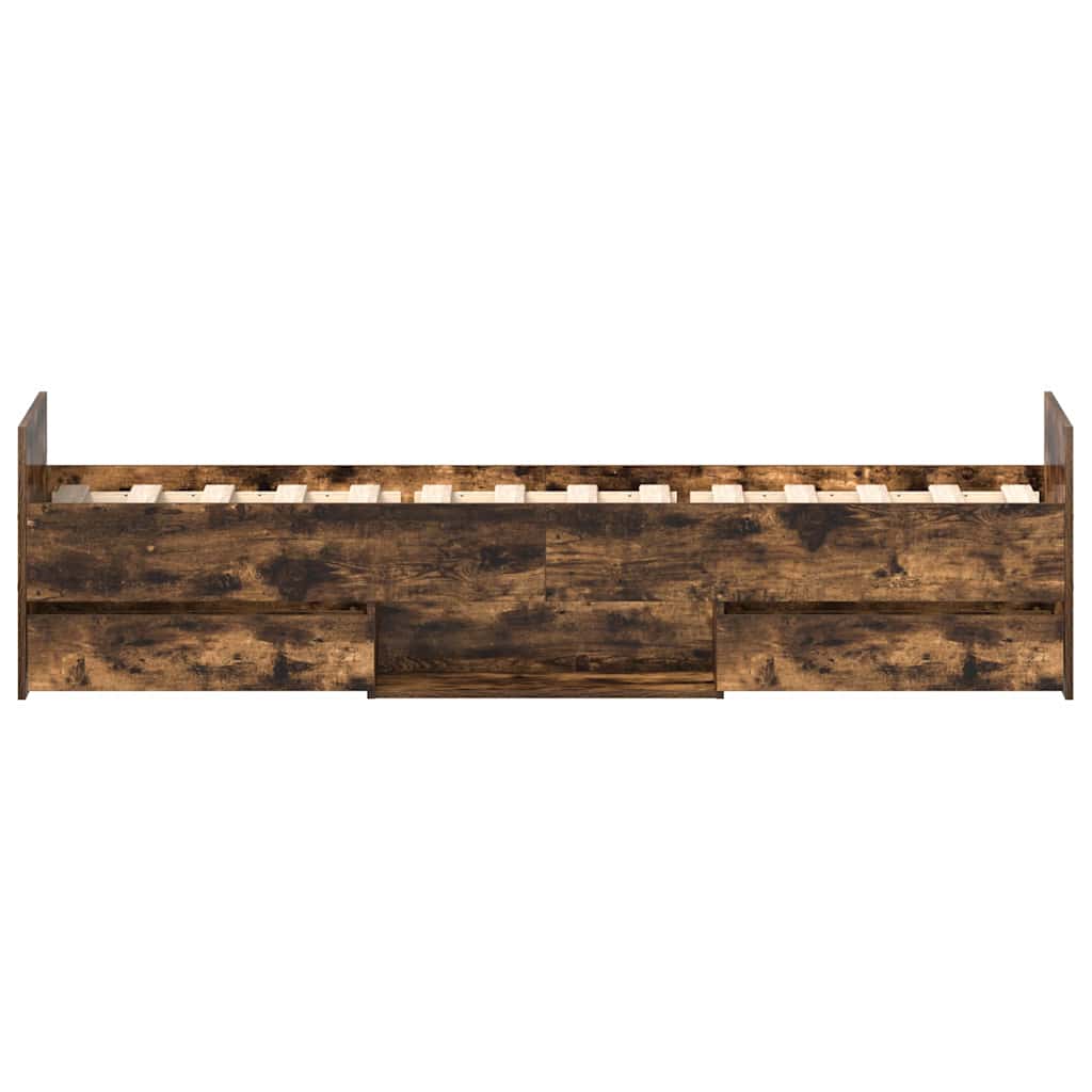 Bed Frame without Mattress Smoked Oak 100x200 cm