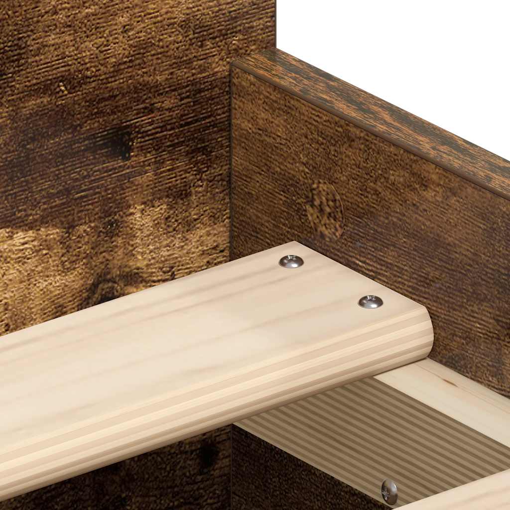 Bed Frame without Mattress Smoked Oak 100x200 cm