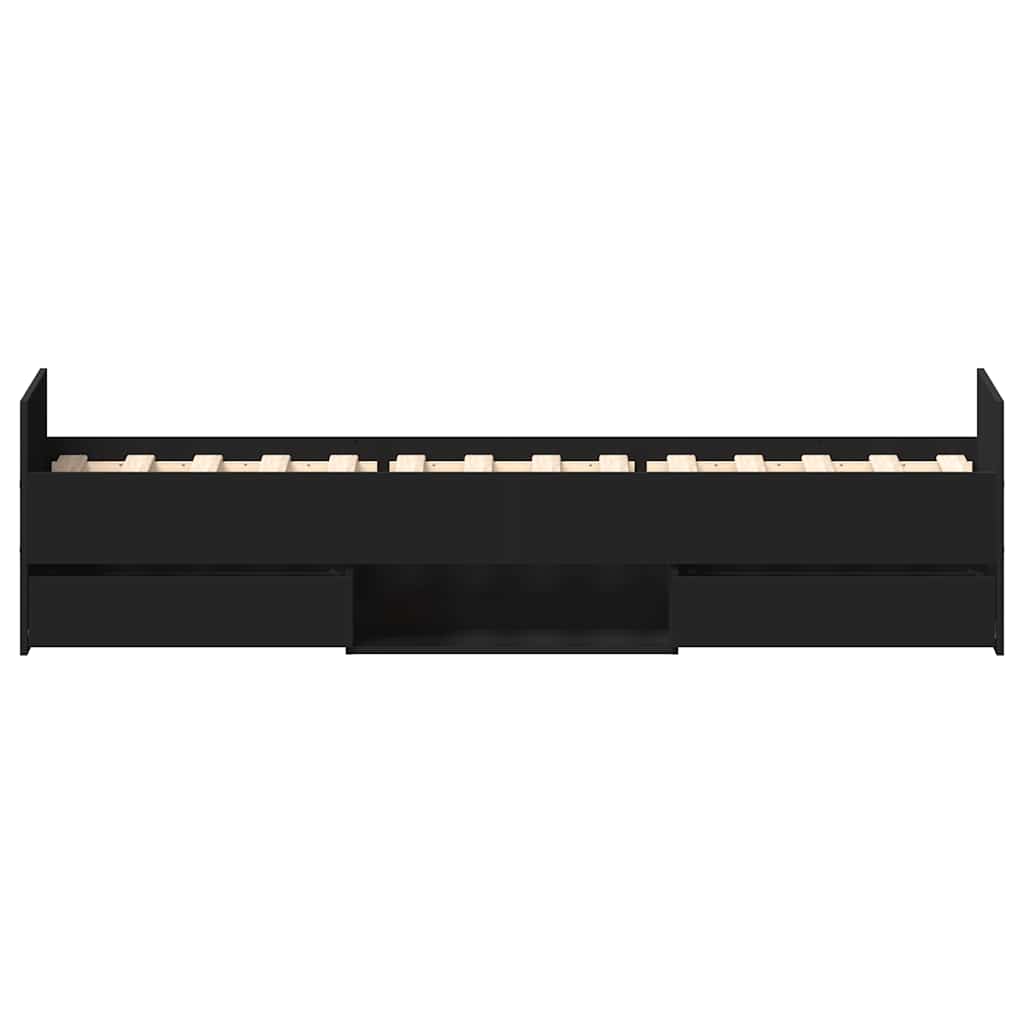 Bed Frame without Mattress Black 90x200 cm