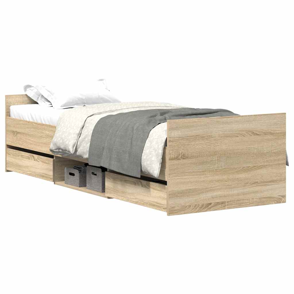 Bed Frame without Mattress Sonoma Oak 90x200 cm