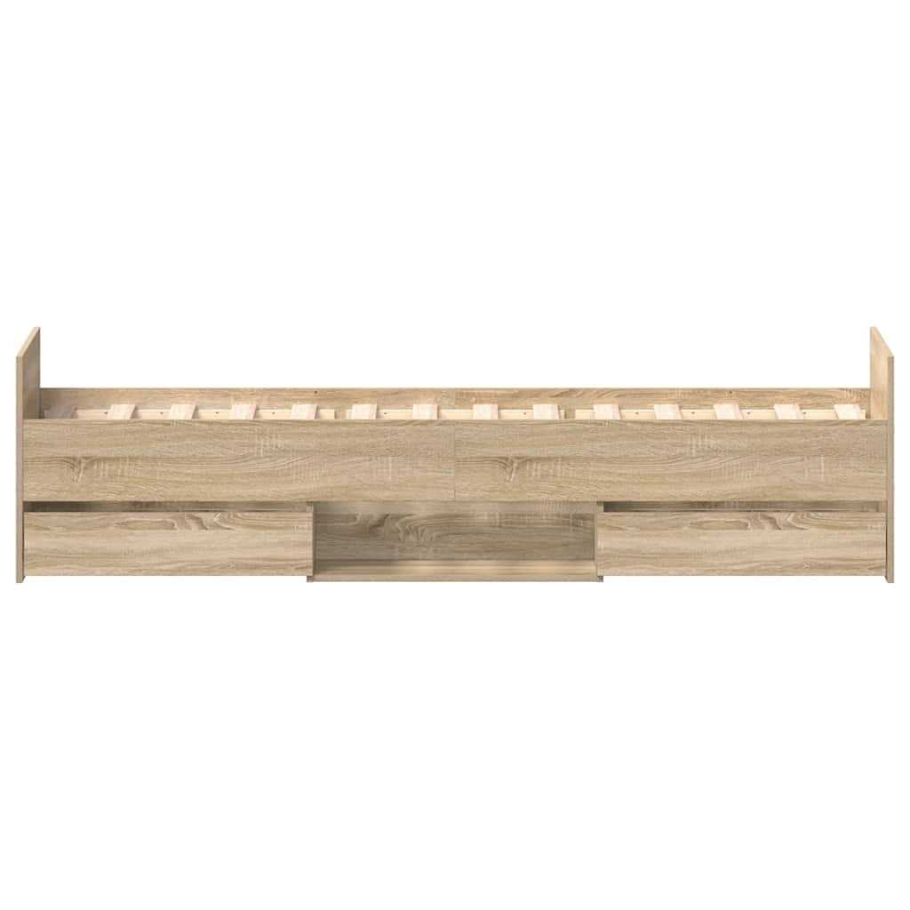 Bed Frame without Mattress Sonoma Oak 90x200 cm