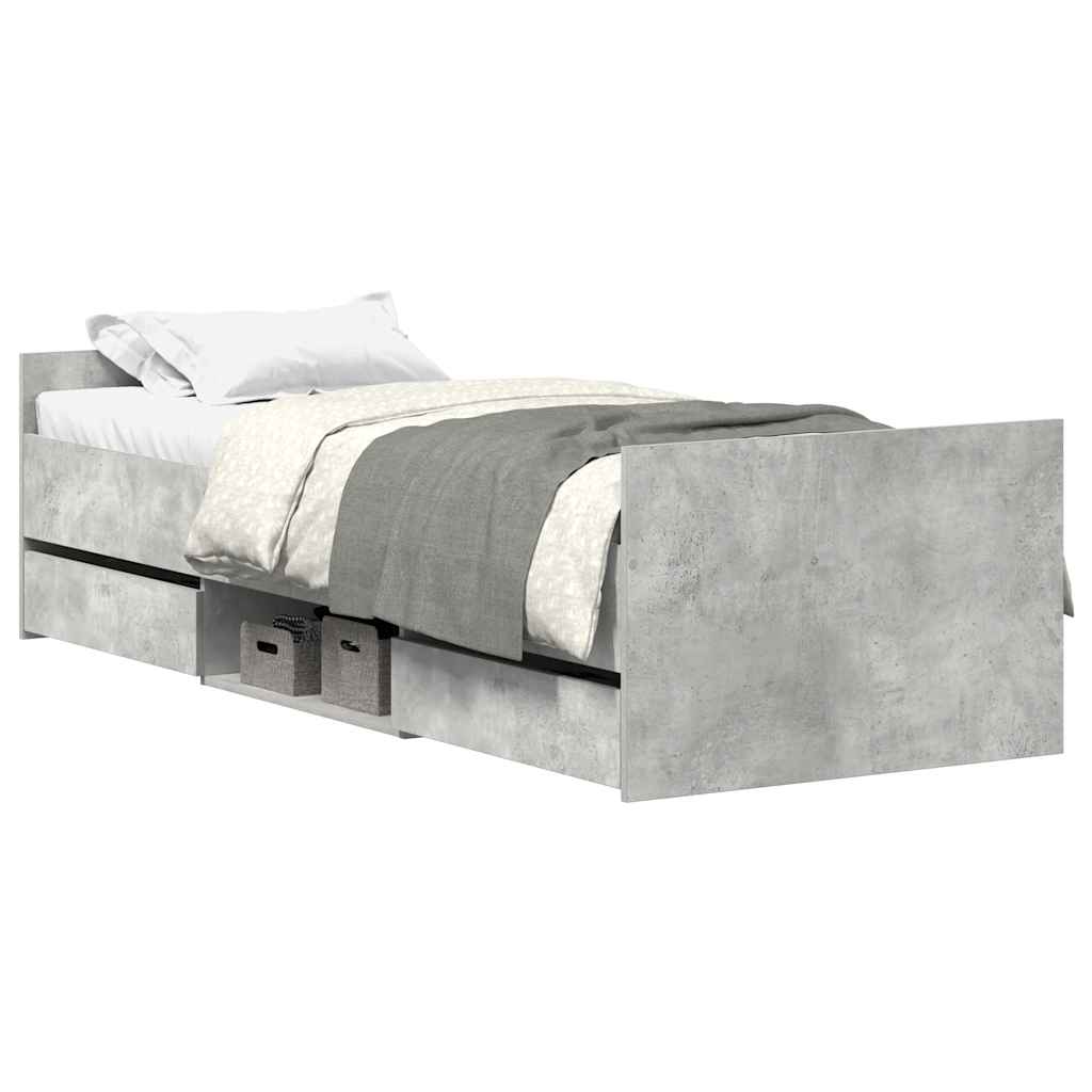 Bed Frame without Mattress Concrete Grey 90x200 cm