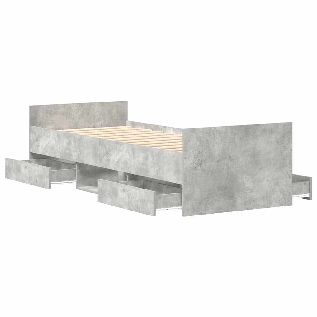Bed Frame without Mattress Concrete Grey 90x200 cm
