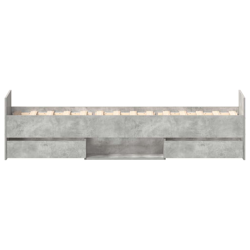 Bed Frame without Mattress Concrete Grey 90x200 cm