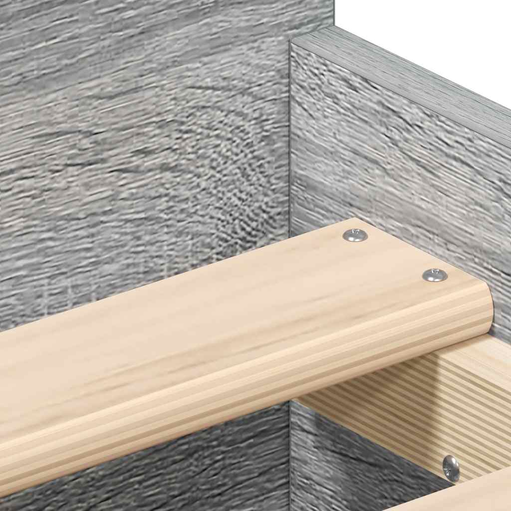 Bed Frame without Mattress Grey Sonoma 90x200 cm