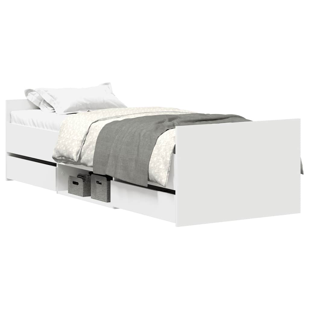 Bed Frame without Mattress White 90x190 cm Single