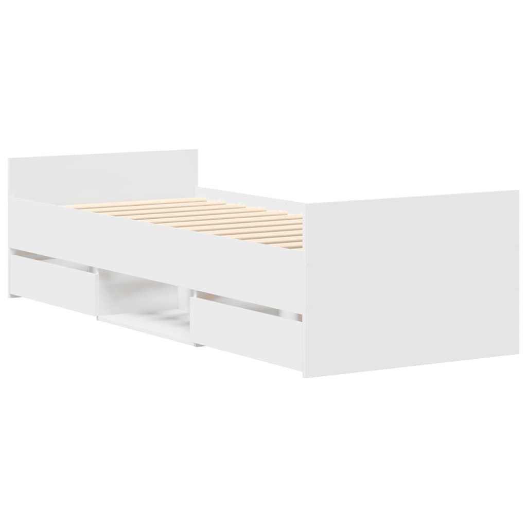 Bed Frame without Mattress White 90x190 cm Single
