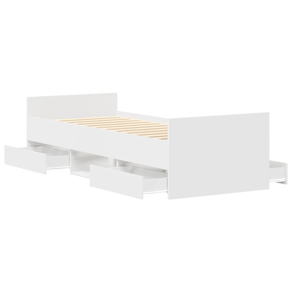 Bed Frame without Mattress White 90x190 cm Single