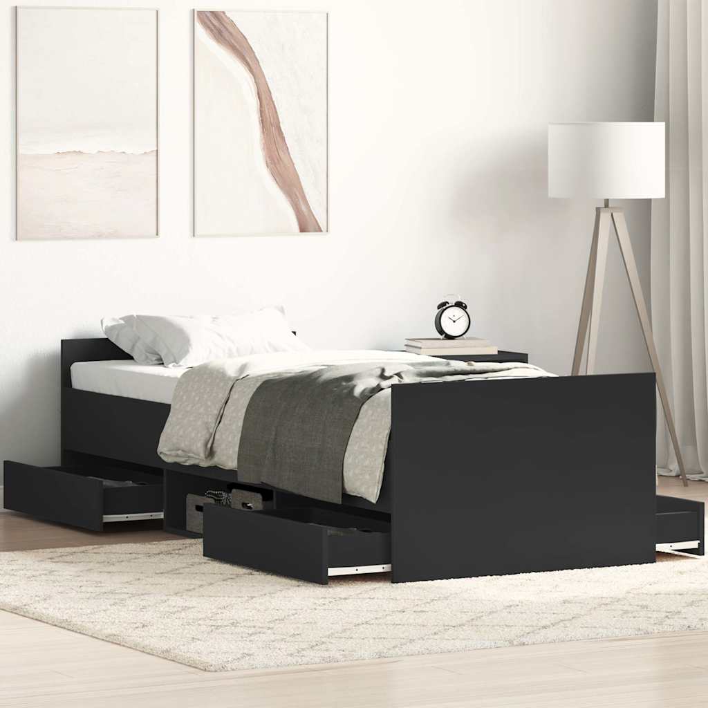 Bed Frame without Mattress Black 90x190 cm Single