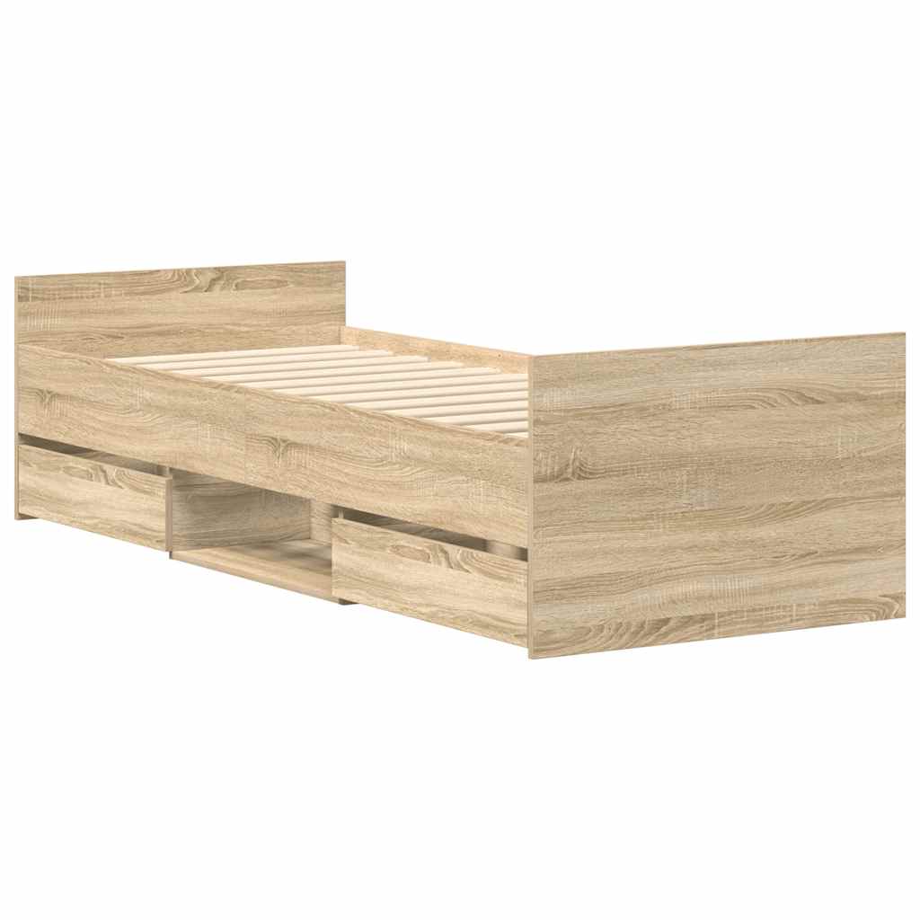 Bed Frame without Mattress Sonoma Oak 90x190 cm Single