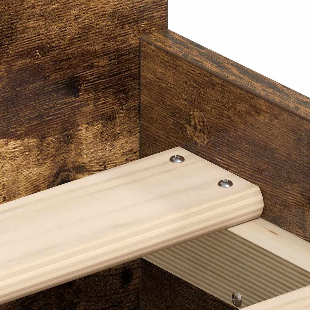 Bed Frame without Mattress Smoked Oak 90x190 cm Single