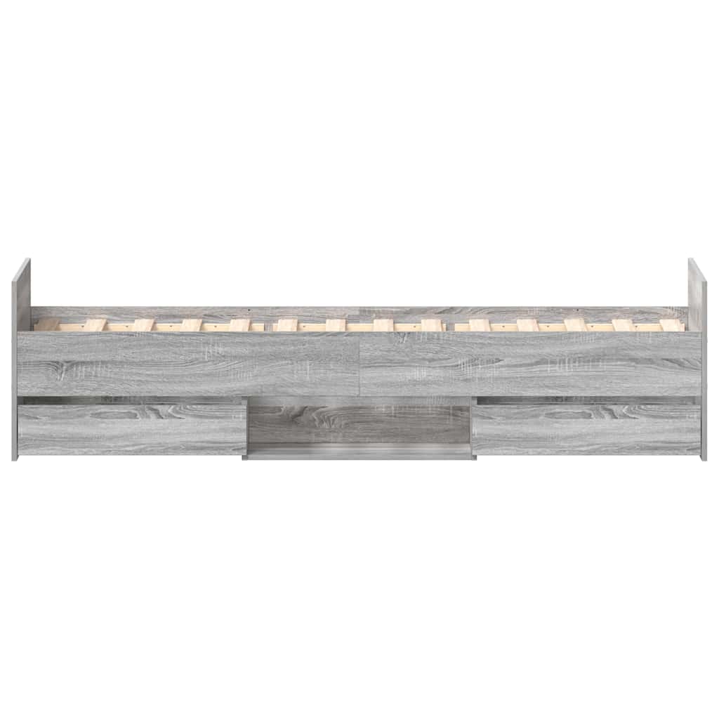 Bed Frame without Mattress Grey Sonoma 90x190 cm Single