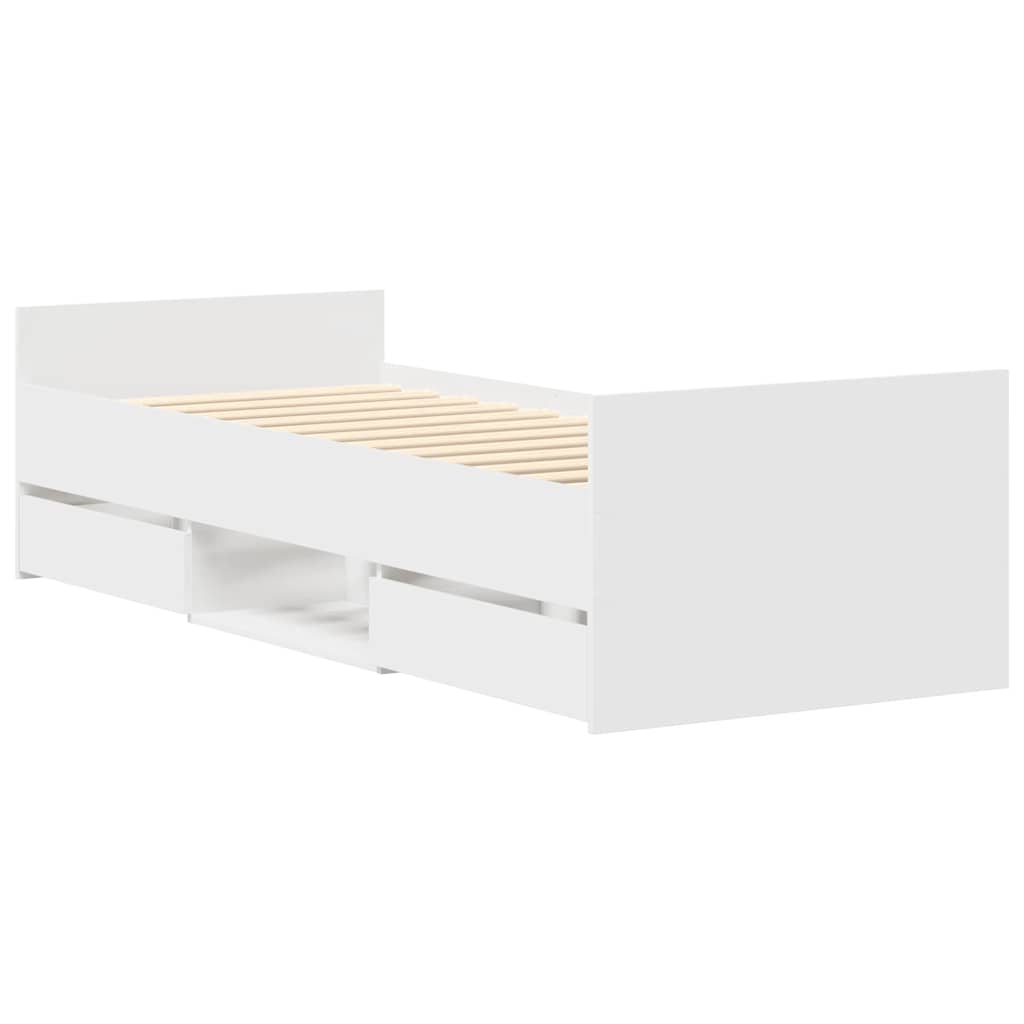 Bed Frame without Mattress White 75x190 cm Small Single