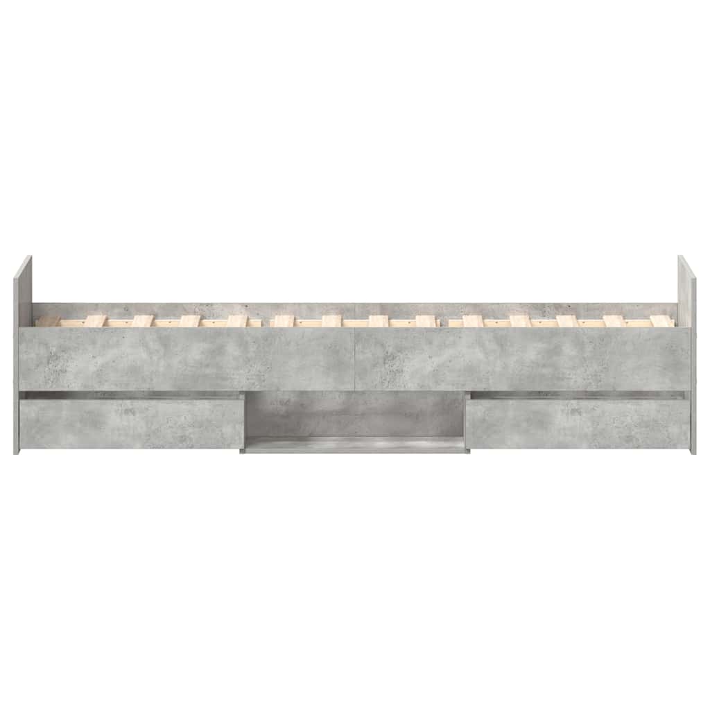 Bed Frame without Mattress Concrete Grey 75x190 cm Small Single