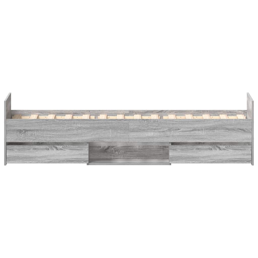 Bed Frame without Mattress Grey Sonoma 75x190 cm Small Single