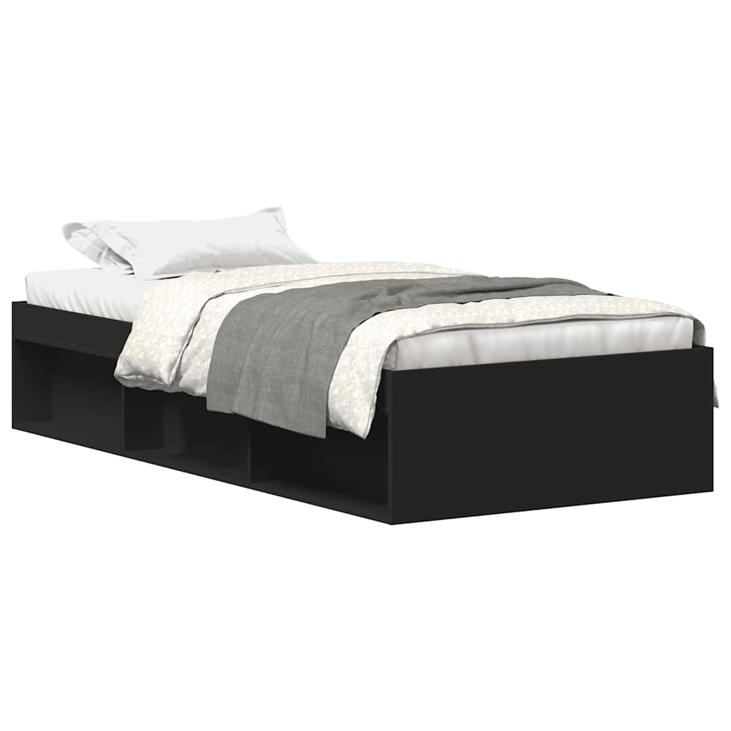 Bed Frame without Mattress Black 90x200 cm