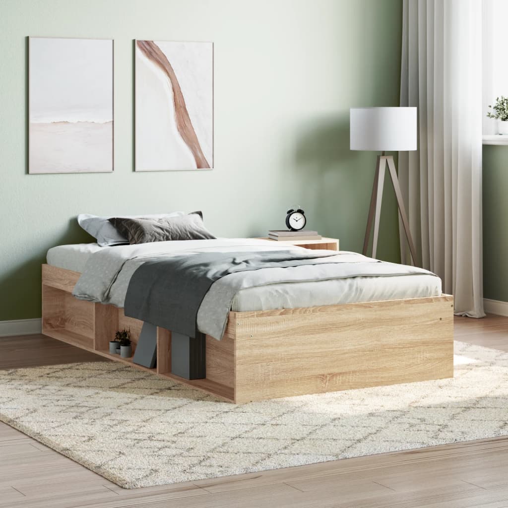 Bed Frame without Mattress Sonoma Oak 90x200 cm