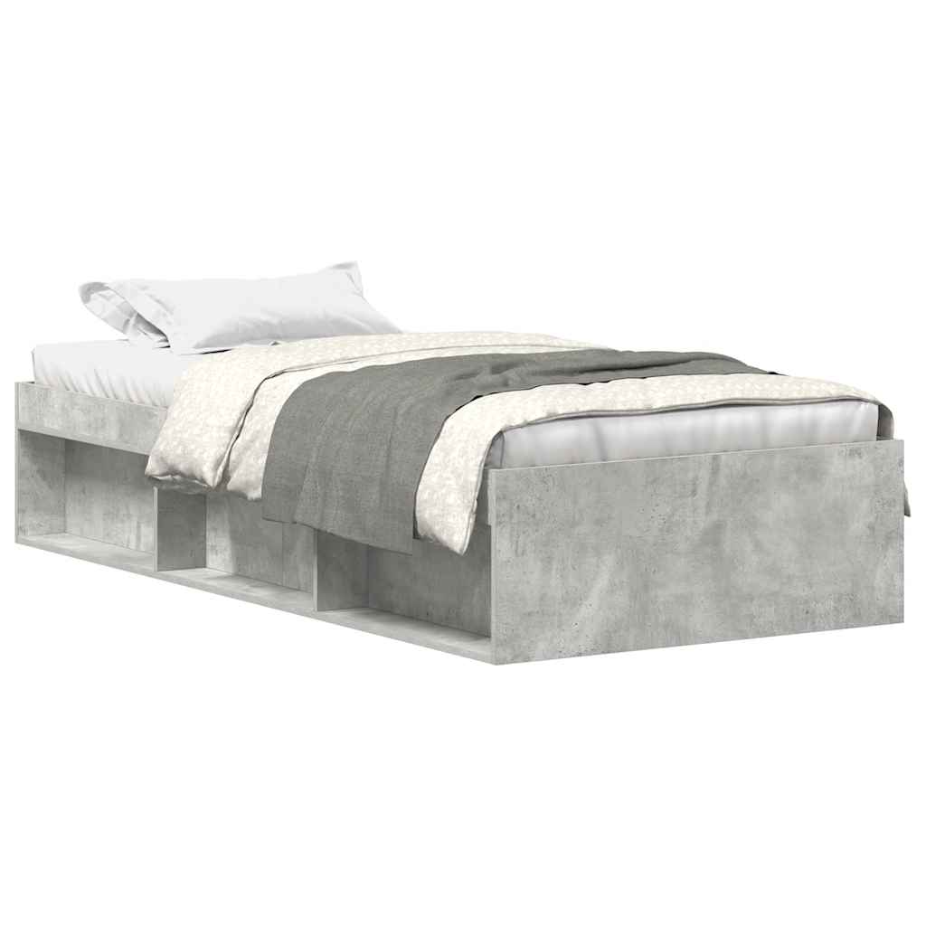Bed Frame without Mattress Concrete Grey 90x200 cm