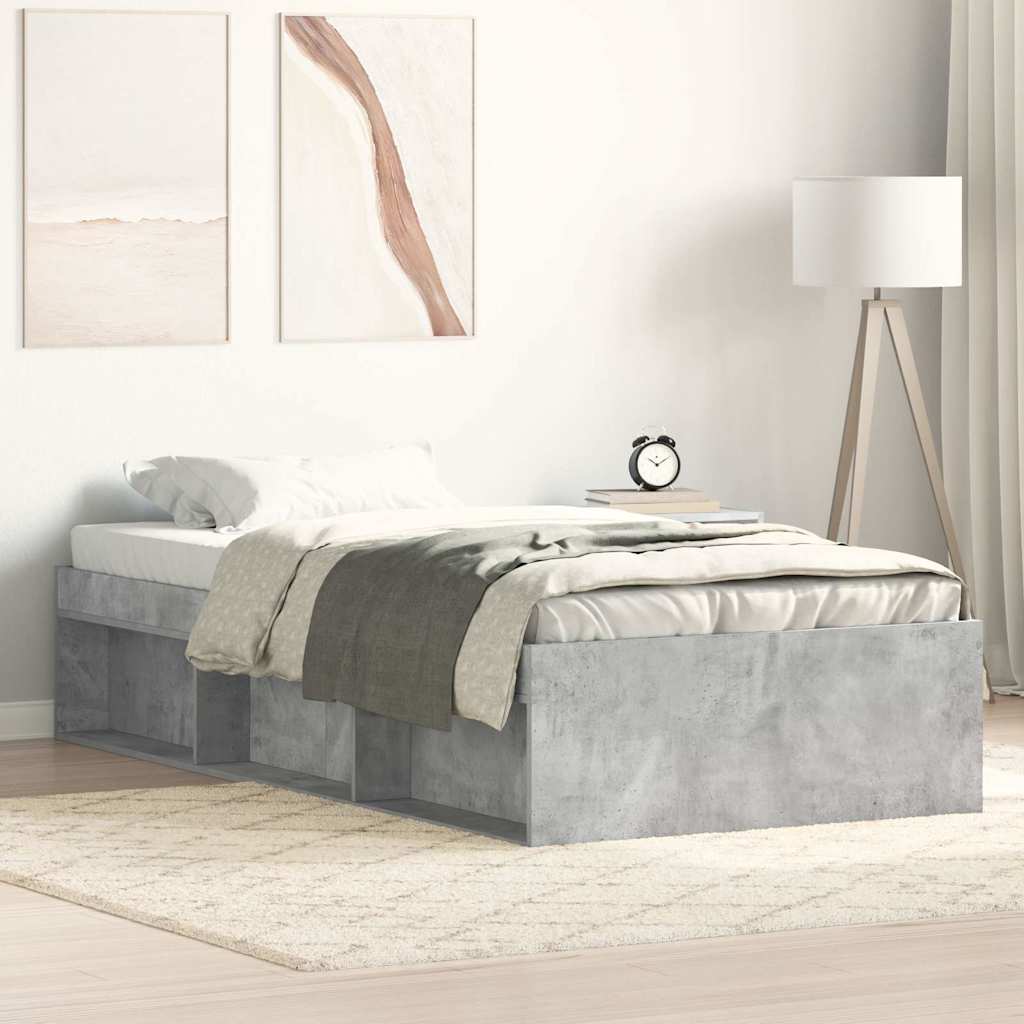 Bed Frame without Mattress Concrete Grey 90x200 cm