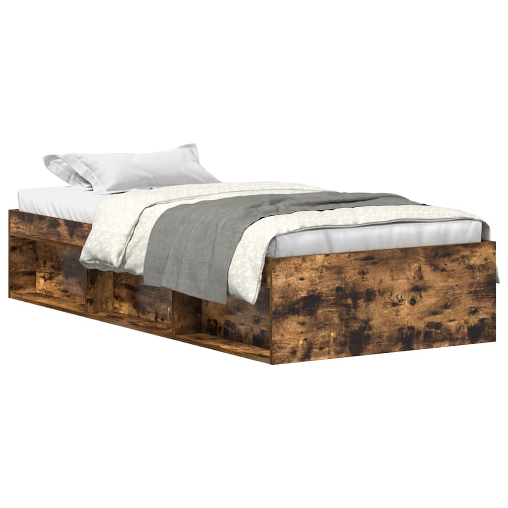 Bed Frame without Mattress Smoked Oak 90x200 cm