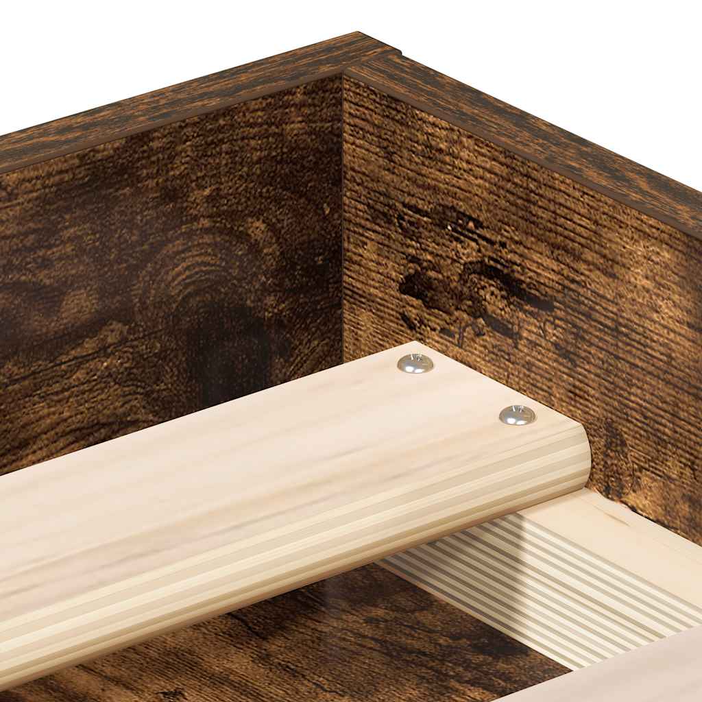 Bed Frame without Mattress Smoked Oak 90x200 cm