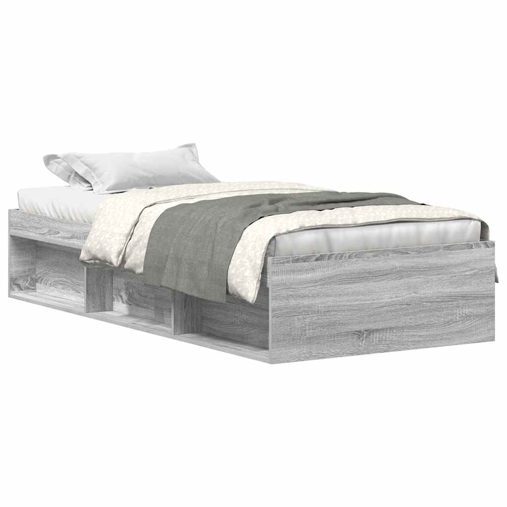 Bed Frame without Mattress Grey Sonoma 90x200 cm