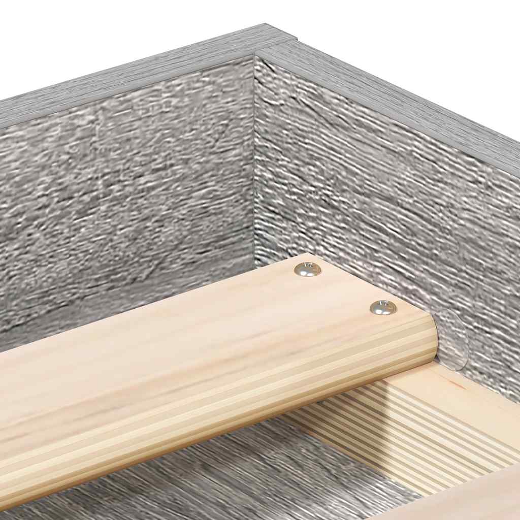 Bed Frame without Mattress Grey Sonoma 90x200 cm