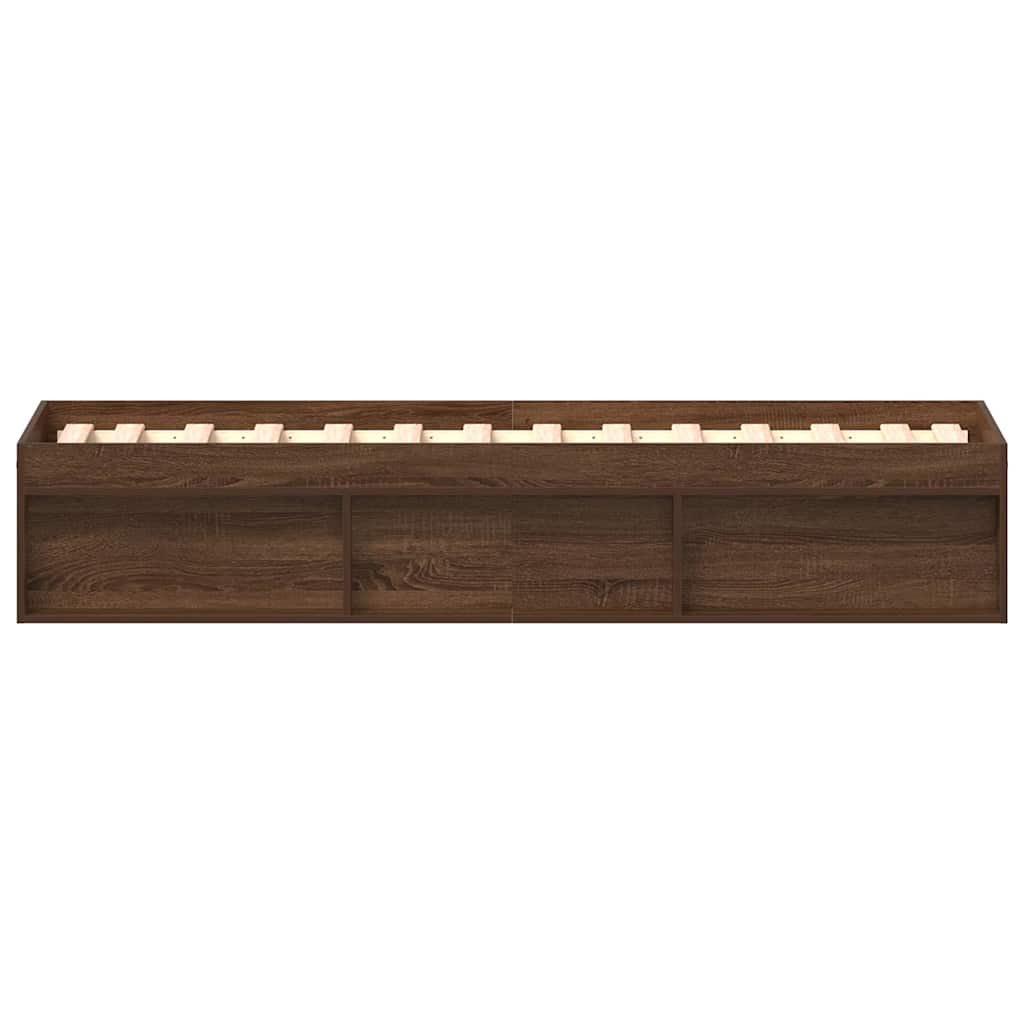 Bed Frame without Mattress Brown Oak 90x200 cm